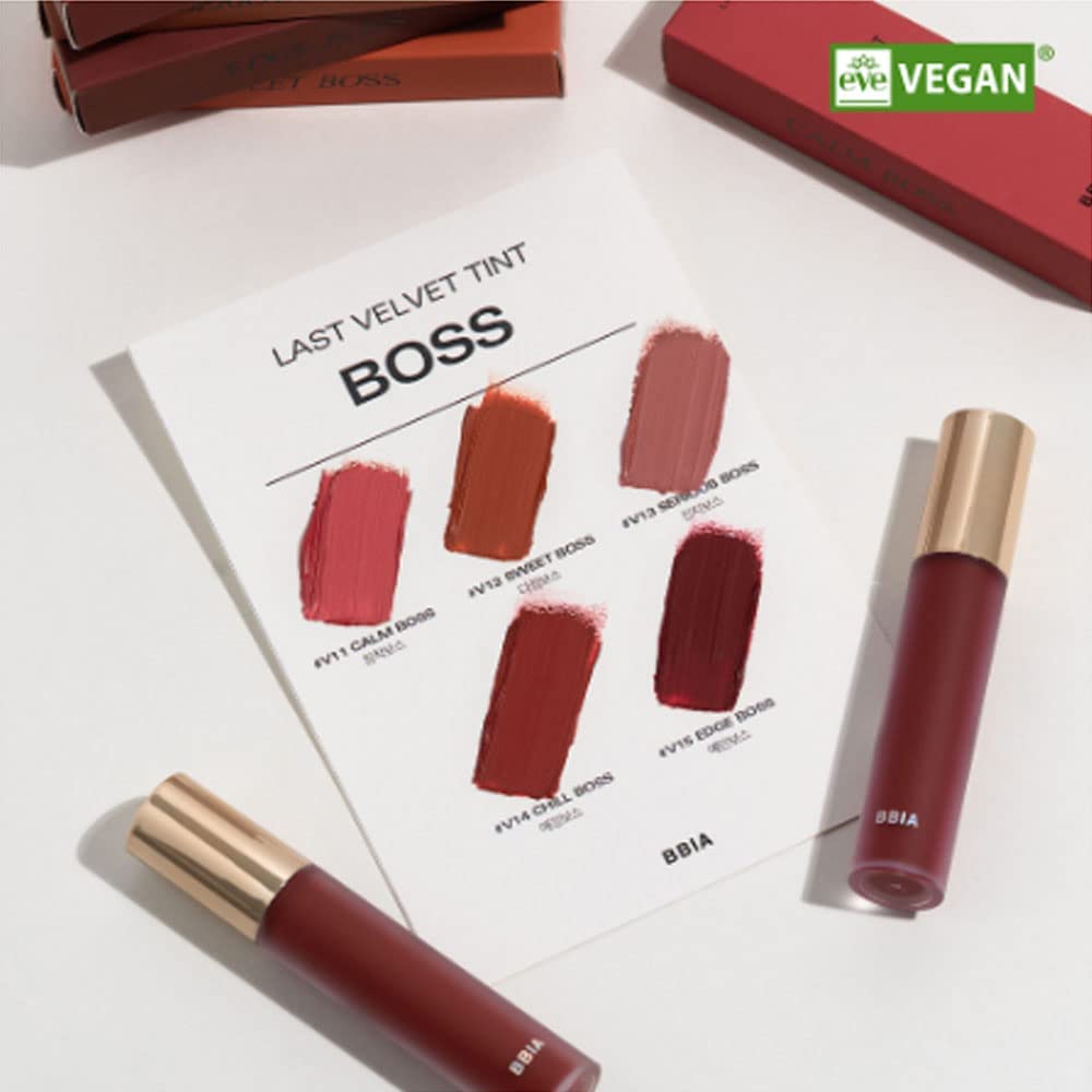 BBIA Last Velvet Tint - Soft & Creamy Matte Finish Lip Stain, Blur Effect with Velvety Texture, Long-Lasting, High Pigment, Lightweight, Non-Drying, Vegan, Korean Lip Makeup (V14 CHILL BOSS)