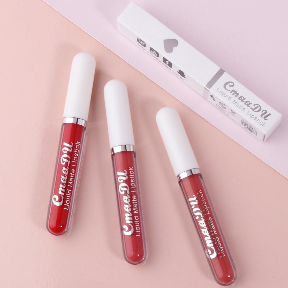 evpct 1Pcs Plum Red Liquid Matte Lipstick Lipgloss Set for Women, labiales mate 24 horas originales matte larga duracion 24 Hour Lipstick Lip Stains Long Lasting Waterproof 24, 06#