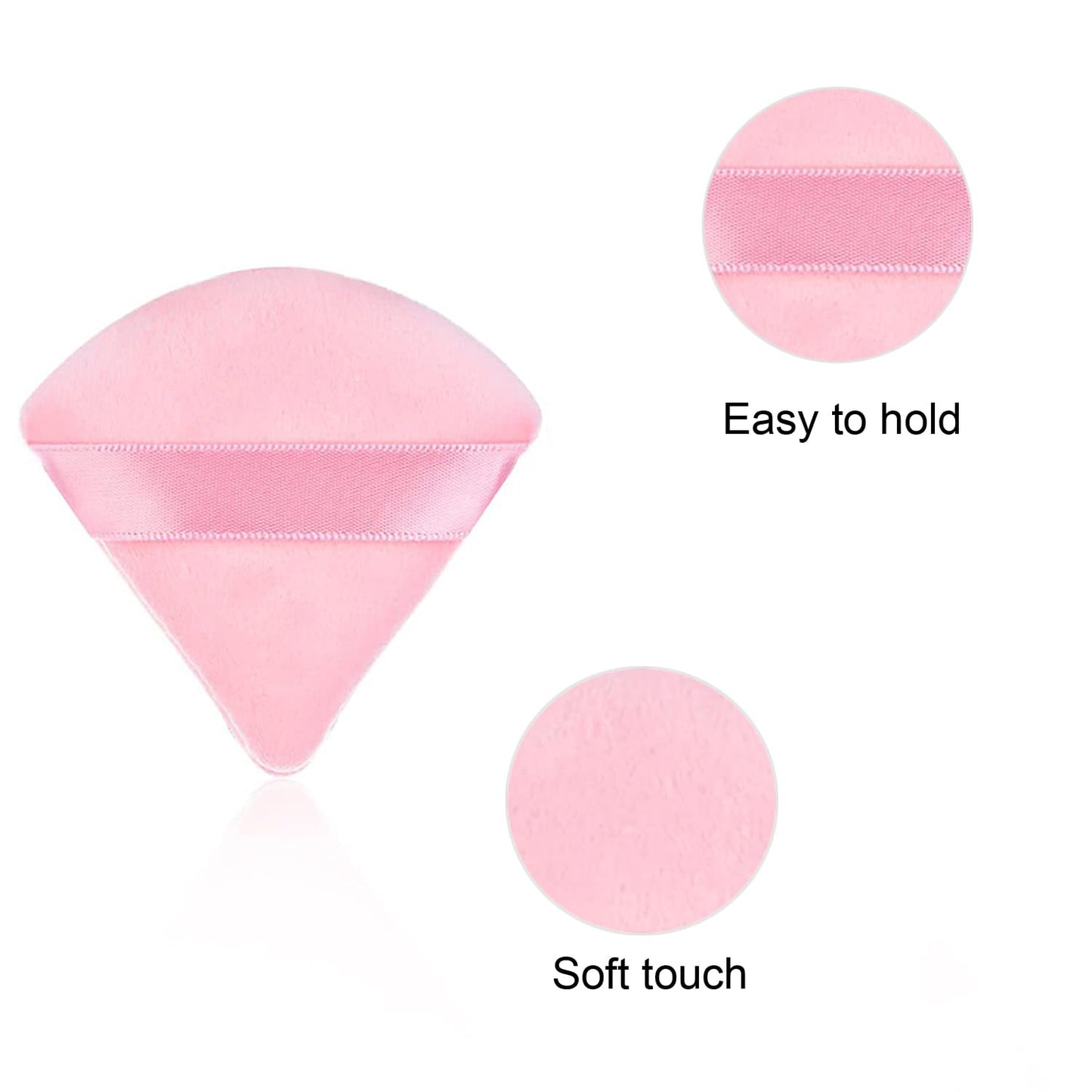 24 Pieces Powder Puff, Triangle Makeup Puff Cotton Powder Face Washable Body Powder Puff for Loose Powder Body Cosmetic Foundation Sponge Makeup Tool (12DP12LP)