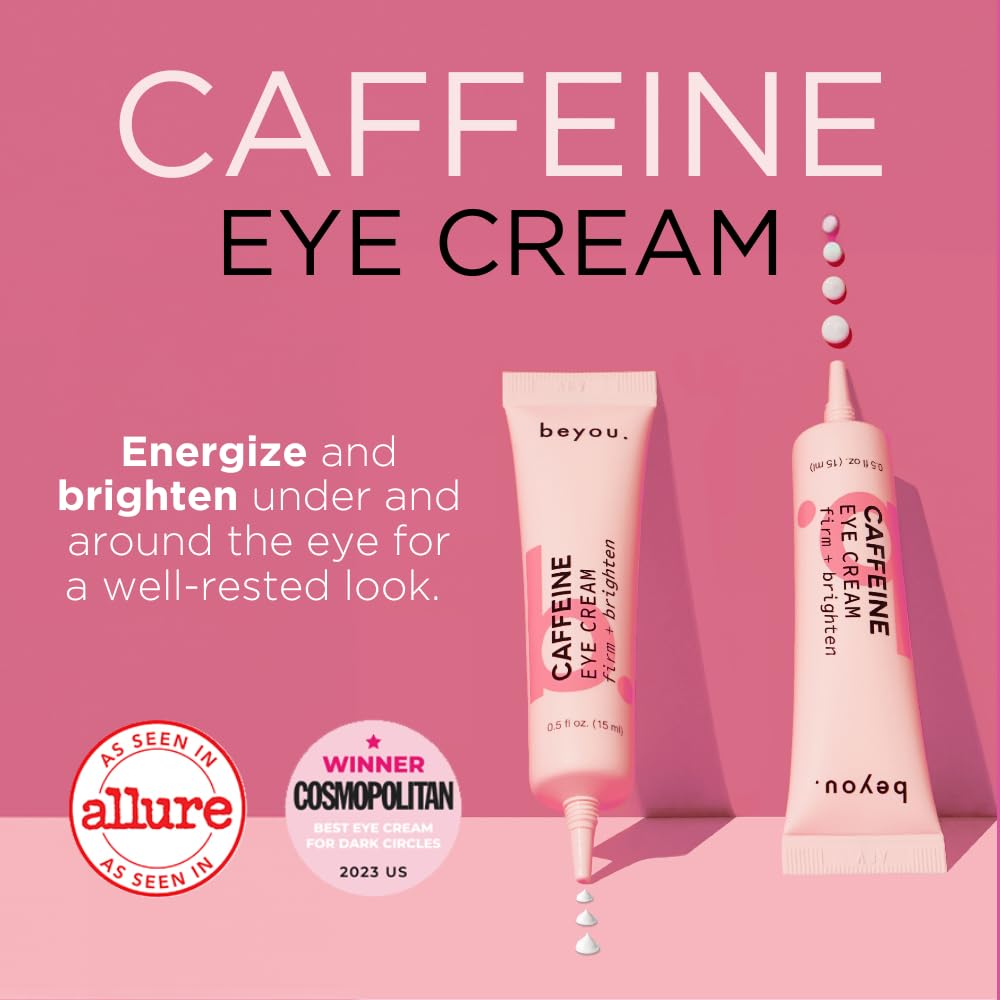 Beyou. Caffeine Eye Cream for Dark Circles, Brightening + Puffy Eyes + Sensitive Skin Friendly - 0.5 fl oz