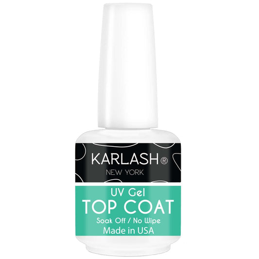 Karlash Professional USA Made 15ml No Wipe Gel Top Coat Shine Finish and Long Lasting, Soak Off UV Gel (1 Piece) (1)