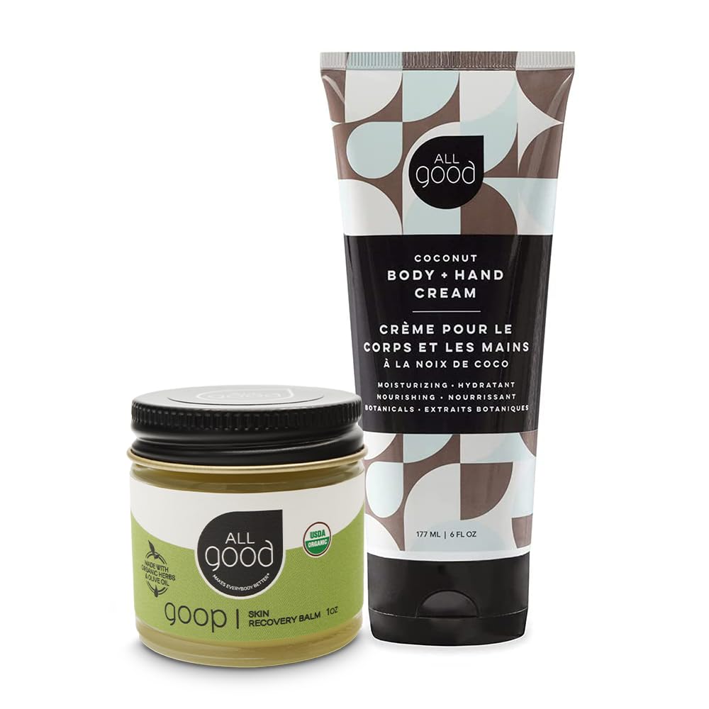 All Good Hand & Skin Relief Combo Set - Moisturize Dry Cracked Skin - Organic Handcrafted Balm & Coconut Lotion
