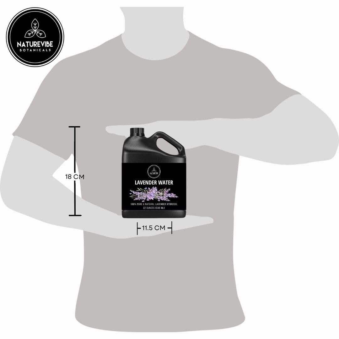 Naturevibe Botanicals Lavender Water 32 Ounces | 100% Pure and Natural | Great for Skin Care and Hair Care