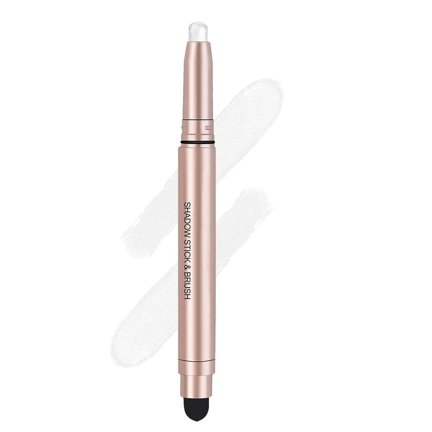 White Cream Eyeshadow Stick, Single Shimmer Eyeshadow Pencil, Waterproof Long Lasting Eye Shadow Stick Makeup, Hypoallergenic High Pigmented Eye Highlighter Pen Create Multi-Dimensional Eyes Look 01#