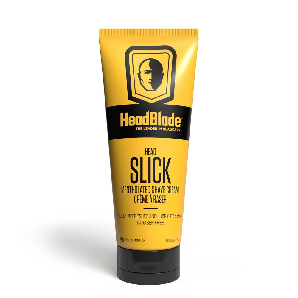 HeadBlade HeadSlick Shave Cream 8 oz for Smooth Headshaving for Bald Men, Helps with Irritation, Redness, & Razor Burn