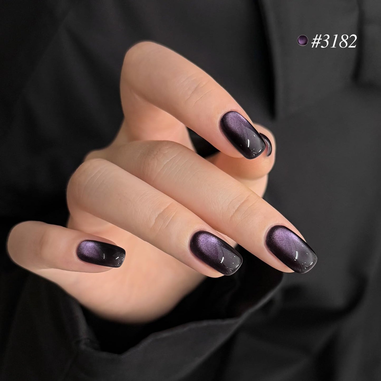 GAOY Purple Cat Eye Gel Polish Set, 6 Cosmic Violet Shades with Magnetic Glitter Effec, Galactic Glitter Gel for Mystic Nail Art