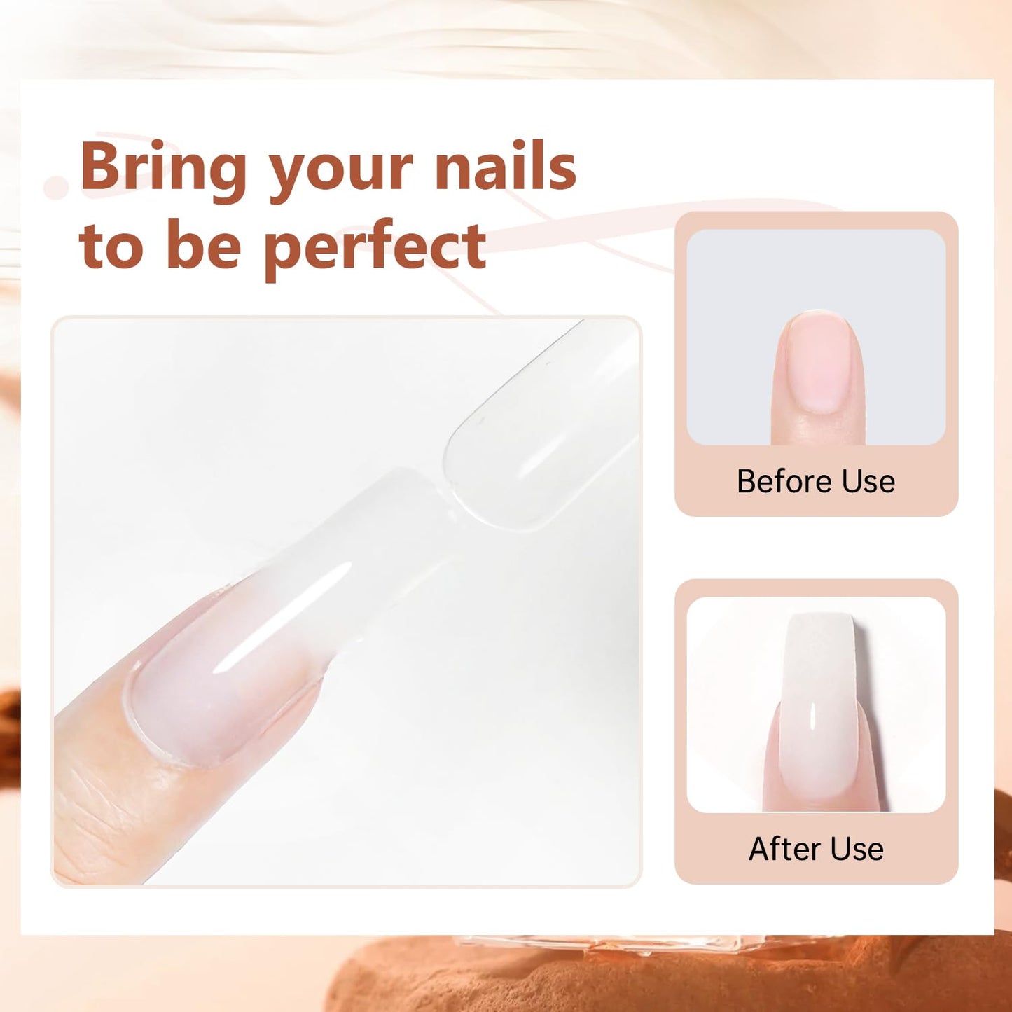 JEWHITENY Poly Extension Gel Nail Set Clear White Pink Poly Nail Gel With Slip Solution Base Coat Top Coat French Manicure for Finger Art and Home DIY Need U V Lamp Curing