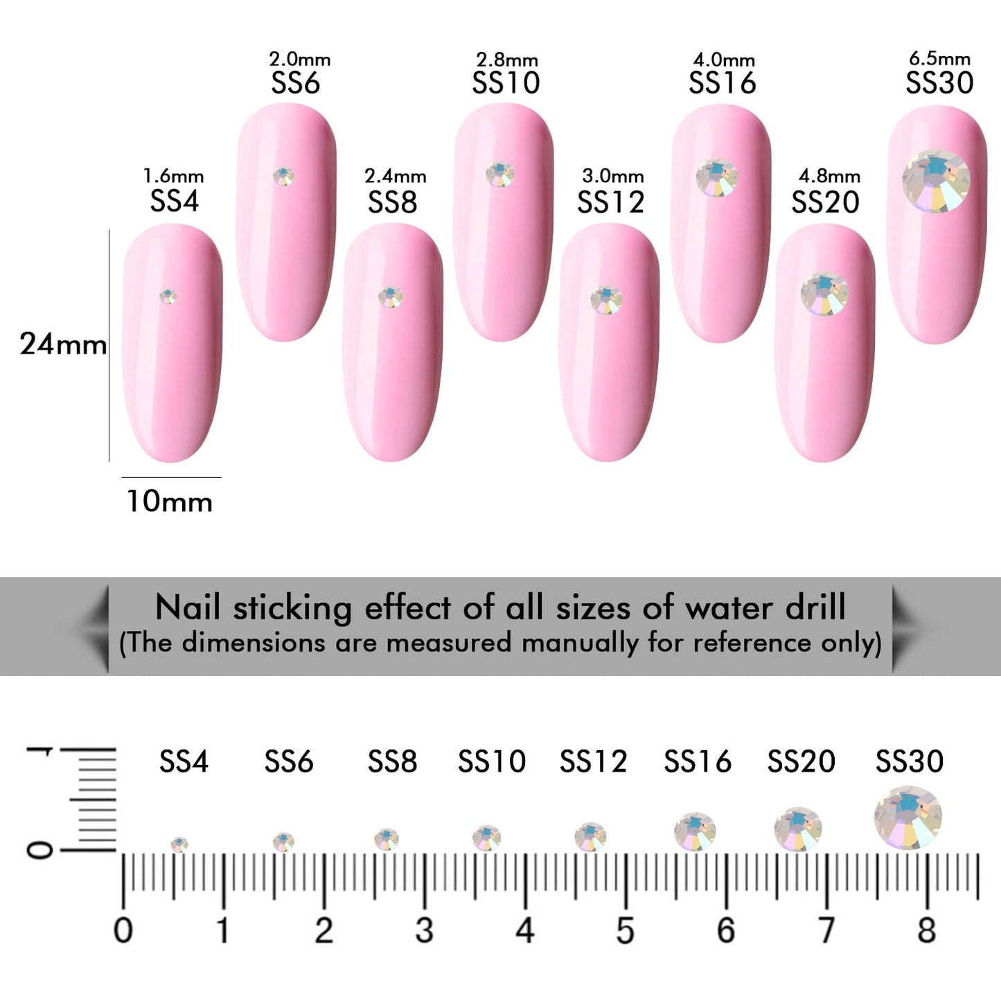 1440Pcs Moonlight Crystal Rhinestones,Glass Flatback Rhinestones Gemstones Mini for Nail Face Makeup Art Crafts Clothes Decoration -(SS6,2.0mm,Moonlight)