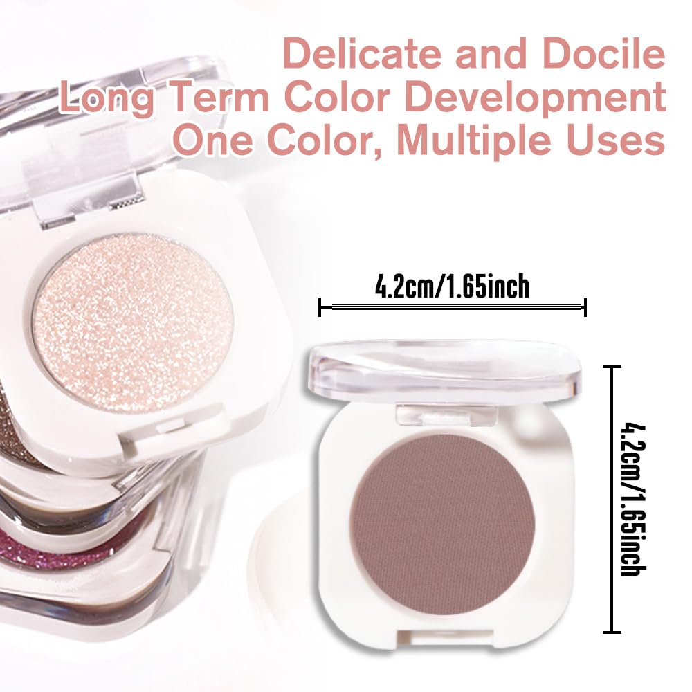 Single Matte Eye Shadow Palette Makeup, Light Cocoa Matte Eyeshadow for Women, Monochrome Eye Shadow Makeup, Pigmented Waterproof Sombras Para Ojos, Vegan, Talc, Paraben & Cruelty Free, 18