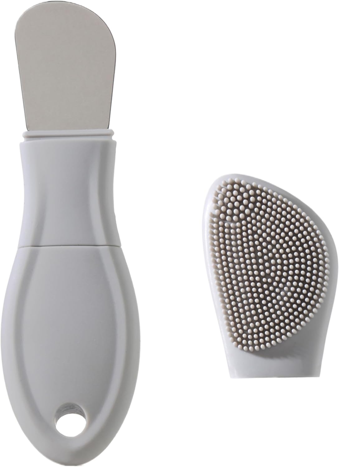 Silicone Face Scrubber Skin Spatula —2 in1 Pore Cleansing Brush Black Head Remover for Face Nose, Blackhead Remover Scraper Pore Extractor Tool for Men Women Skin Care (Light Gray)