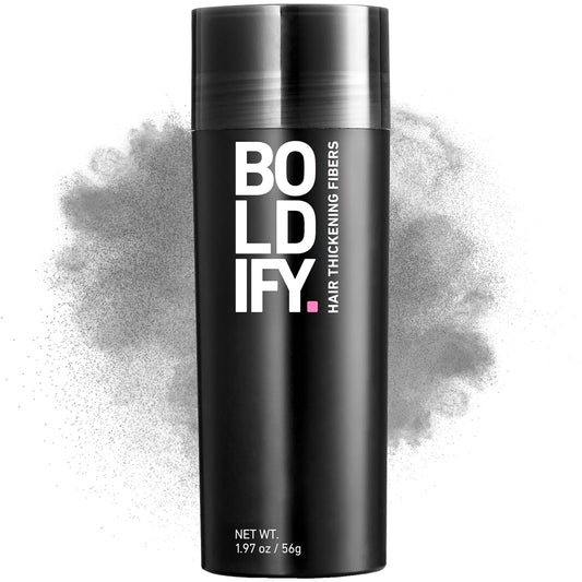 BOLDIFY Hair Fibers (56g) - Fill In Thinning and Fine Hair for an Instantly Fuller, Thicker Look - 14 Shades for Women & Men - Gray
