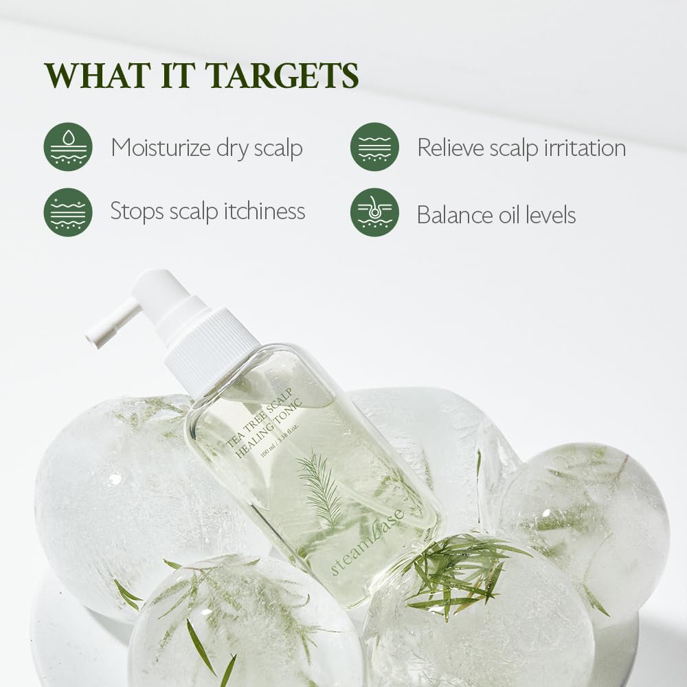 Tea Tree Scalp Healing Tonic | Relieve Dry, Itchy, and Oily Skin | Hydrating and Nourishing Serum Oil Moisturizer for Calming Scalp | Korean Hair Care Products, 3.38 fl oz