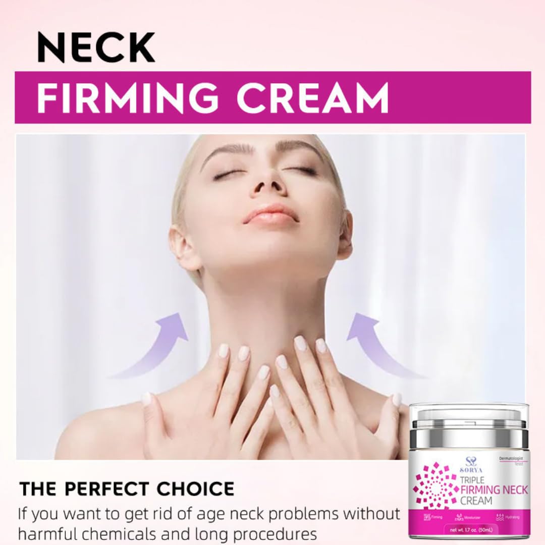 Neck Firming Cream Aging Wrinkles Neck Moisturizer with Retinol, Collagen & Hyaluronic Acid, Hydrating Skincare for All Skin Types for Men & Women