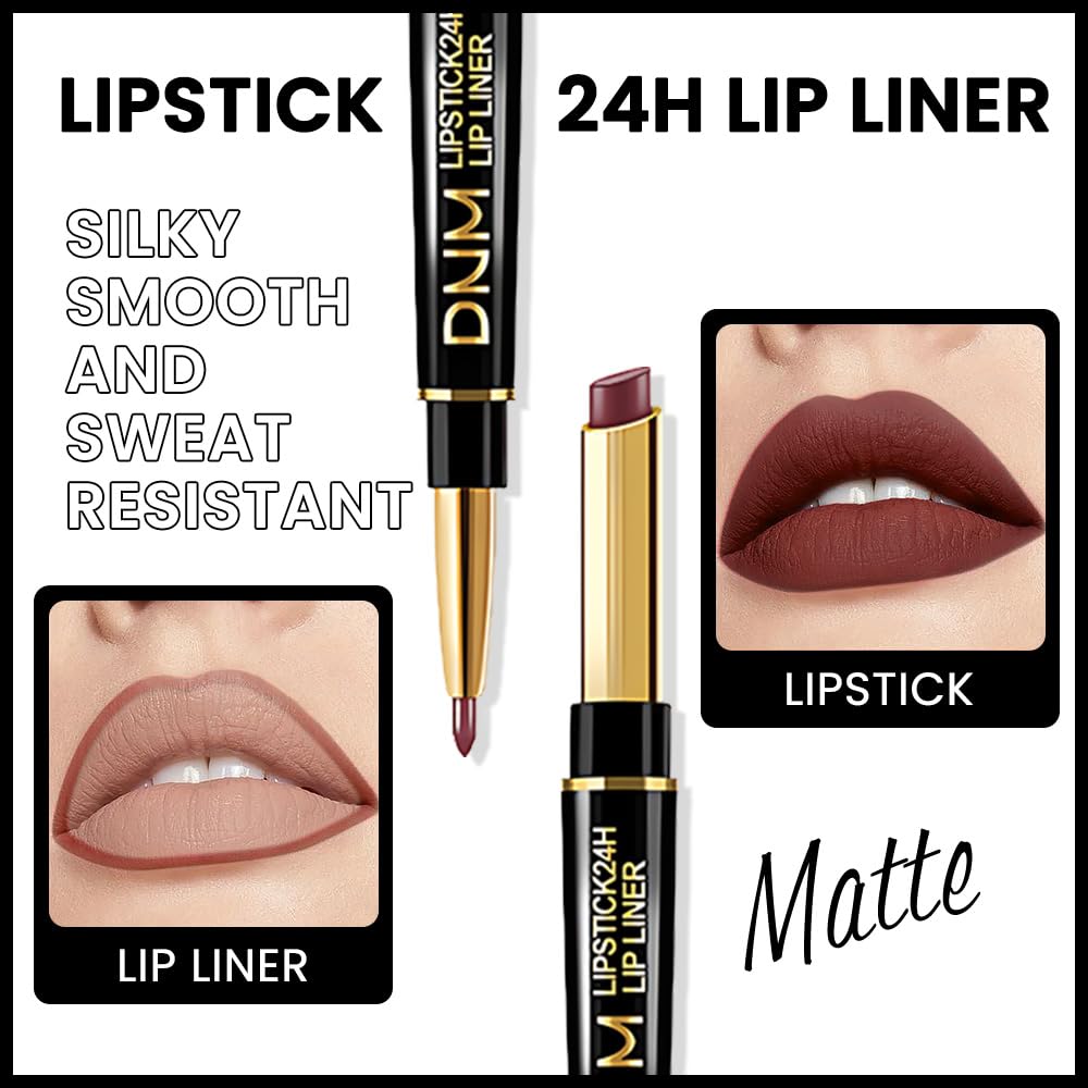 evpct 3Pcs Matte Lip Liner and Lipstick Combo Set Kit for Women, Magic Lipstick 24 Hours Original Lip Liner Makeup Stain Gloss Plumper Long Lasting Waterproof and Smudge Proof labial,31#32#33