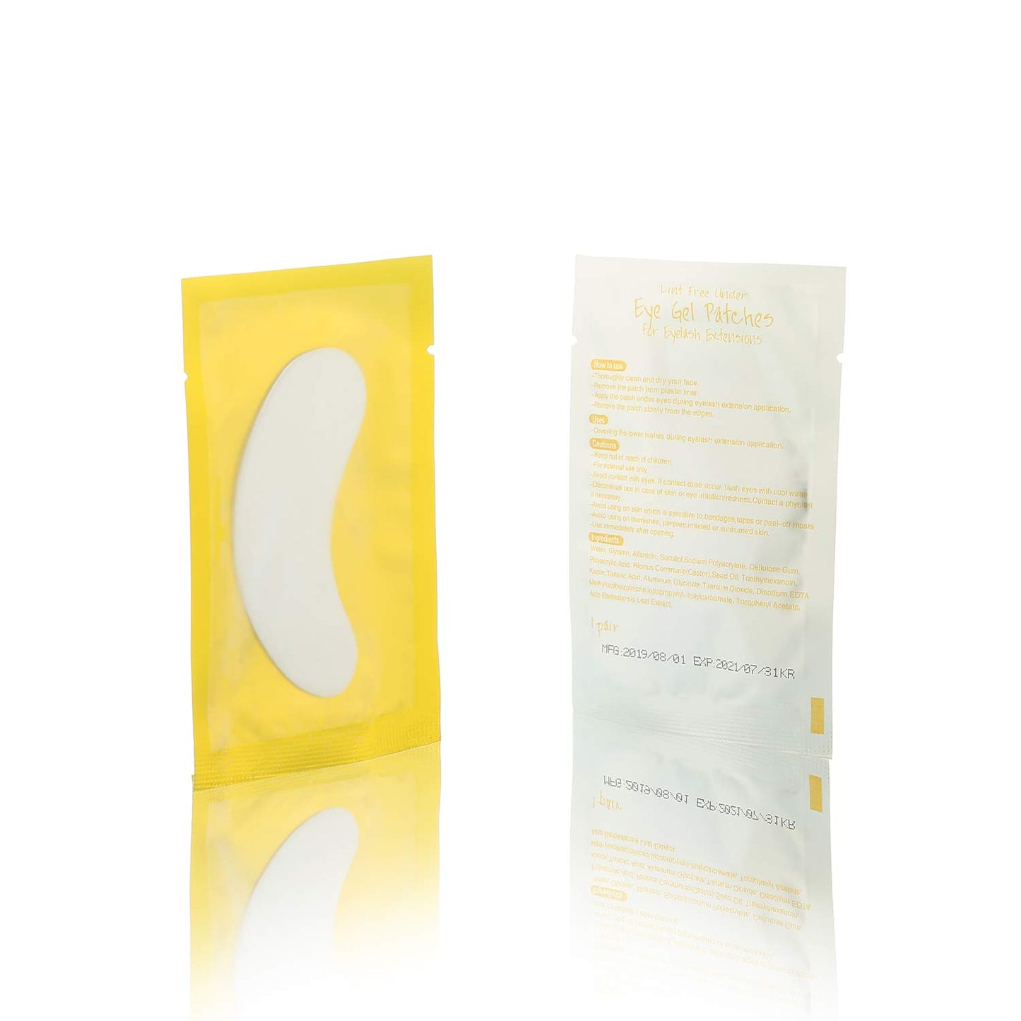 100 Pairs Set Under Eye Pads, Comfy and Cool Under Eye Patches Gel Pad for Eyelash Extensions Eye Mask Beauty Tool (Gold)