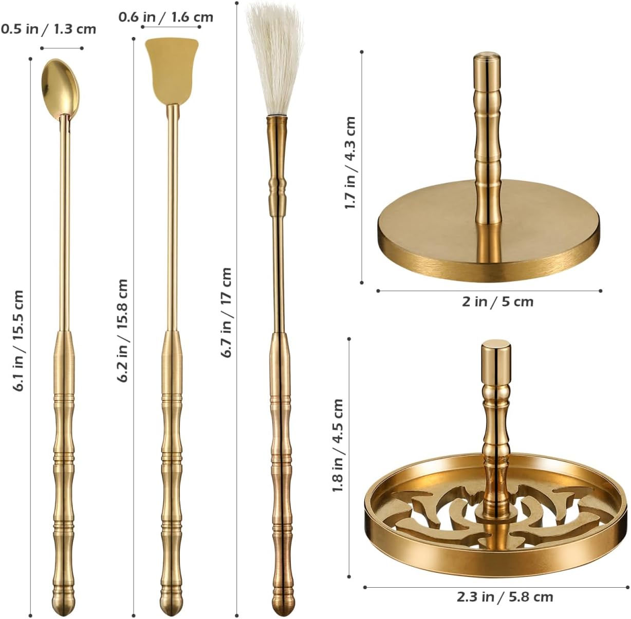 DOITOOL 5 Pcs Incense Making Kit Chinese Incense Burner Mold Premium Accessories for Aromatherapy Yoga Meditation Relaxation-Golden