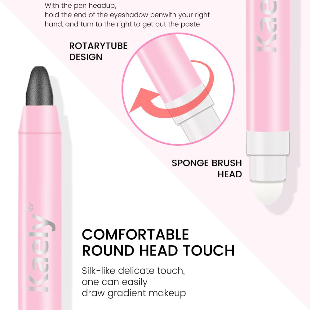 evpct 1Pcs Pearl Black Shimmer Cream Eye Shadow Brightener Sticks for Eyes, Double Ended Cream Eyeshadow Stick Pencil Pen with Applicator, Eye Shadow Palette Highlighter Makeup Waterproof Pigmented 03