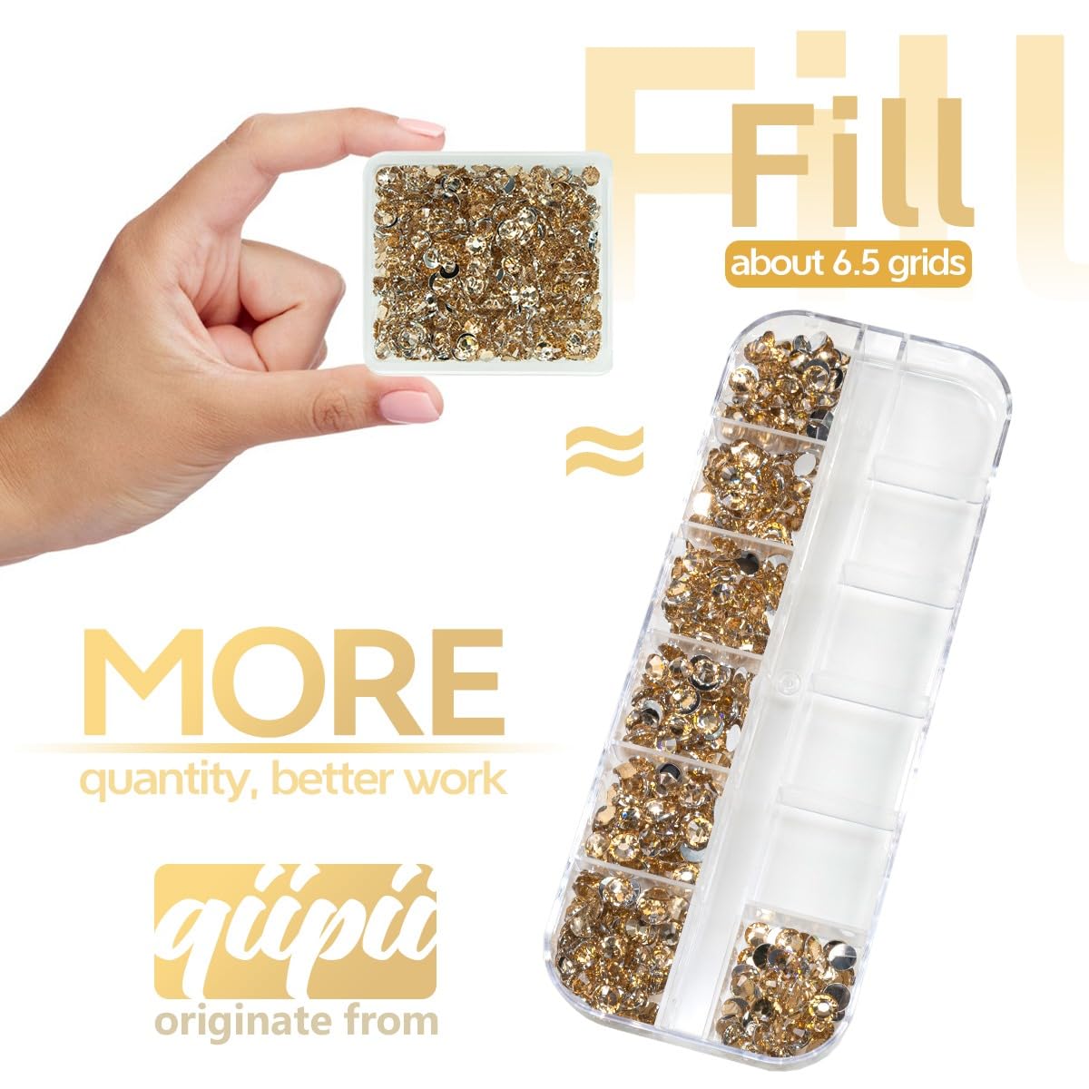 Champagne Crystal Resin Rhinestones for Crafting 3mm 4mm 5mm Golden Flatback Stones Diamonds Crystals Gems Charms for Nails Face Eyes Makeup Body Tumblers Bottles Mugs DIY Crafts Clothes Shoes