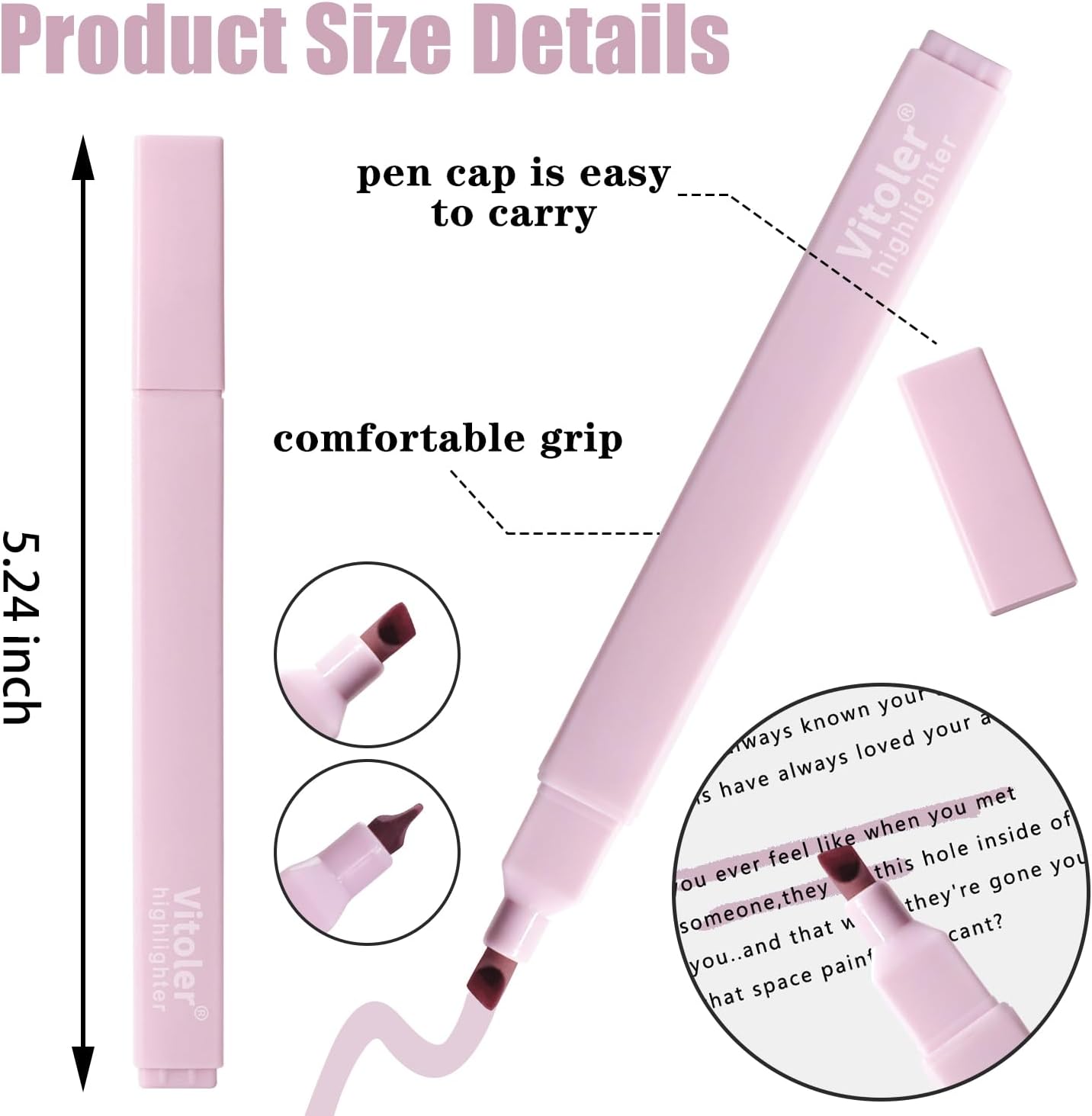 Pastel Highlighters,8pcs Bible Highlighters with Chisel Tip,Cute Markers Highlighter No Bleed,Bible High Lighters Assorted Colors for School Journaling