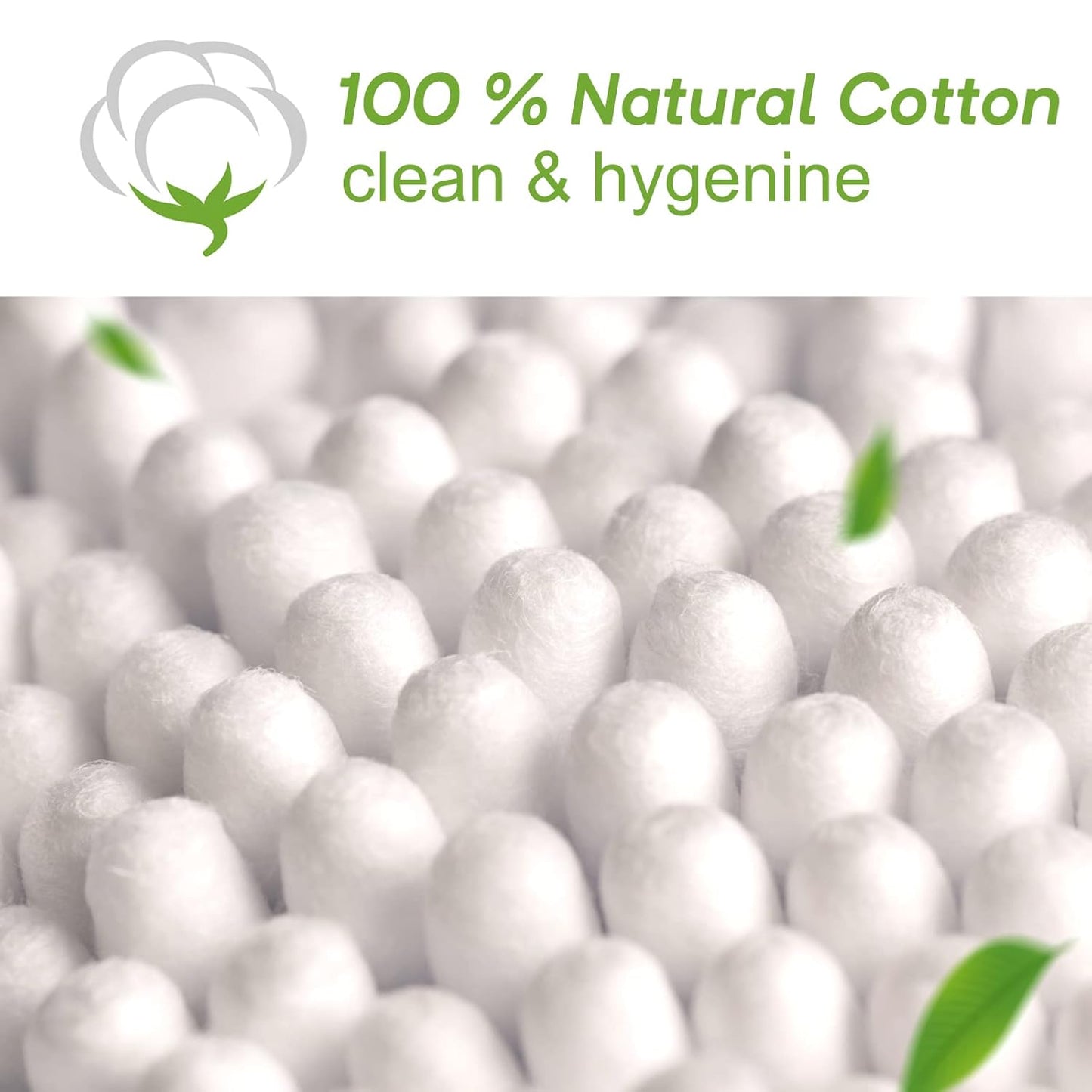 800 Count Bamboo Cotton Swabs - Natural Organic Cotton Buds with Double Tips, Hypoallergenic, Biodegradable Swabs for Ear Cleaning, Beauty & Personal Care, Makeup, Pet Care, Crafts