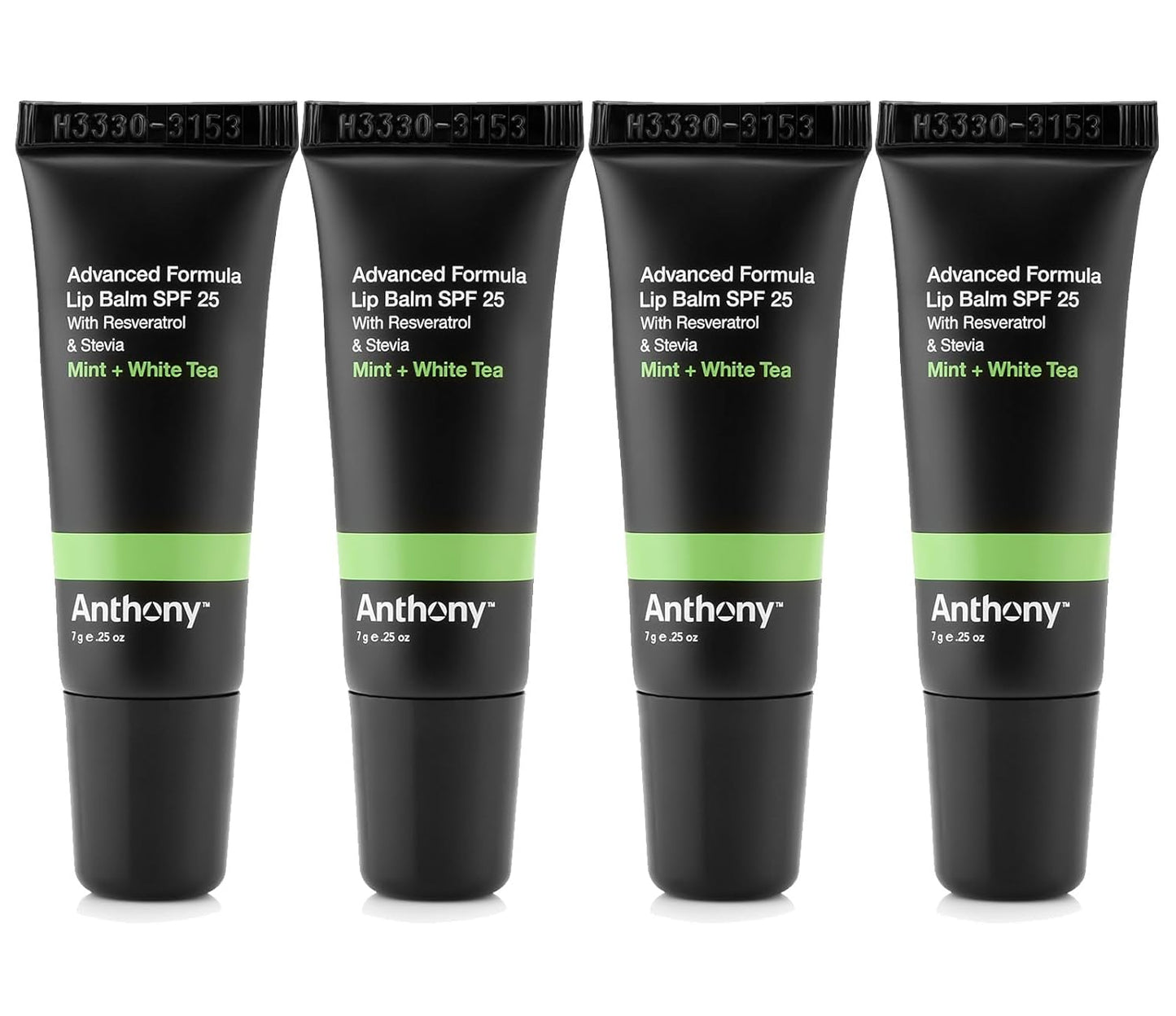 Anthony 25 SPF Lip Balm with Sunscreen for Lips – Contains Green Tea Extract, Shea Butter & Vitamin E – Moisturizing Repair Care Treatment for Chapped & Dry Lips 4-Pack