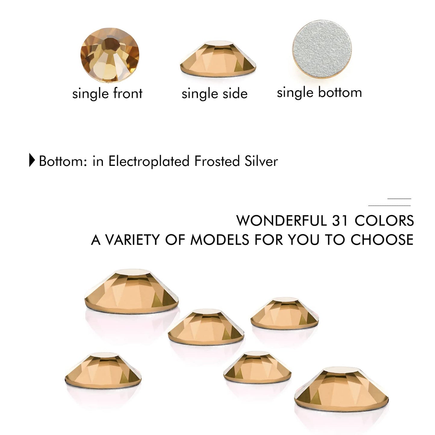 1440Pcs Topaz Crystal Rhinestones,Glass Flatback Rhinestones Gemstones for Nail Face Makeup Art Crafts Clothes Decoration -(SS12,3.0mm,Topaz)