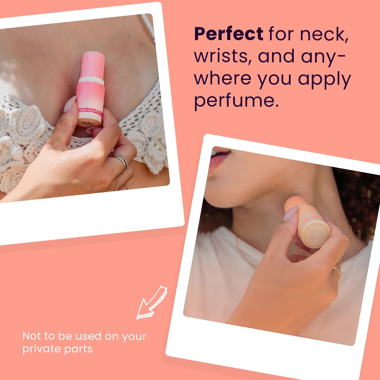 SweetSpot Flavored Solid Perfume Stick, Portable Travel Perfumes for Women, Long Lasting Fragrances, Non Sticky Formula, Natural Ingredients, Fragrance Stick (Peach)