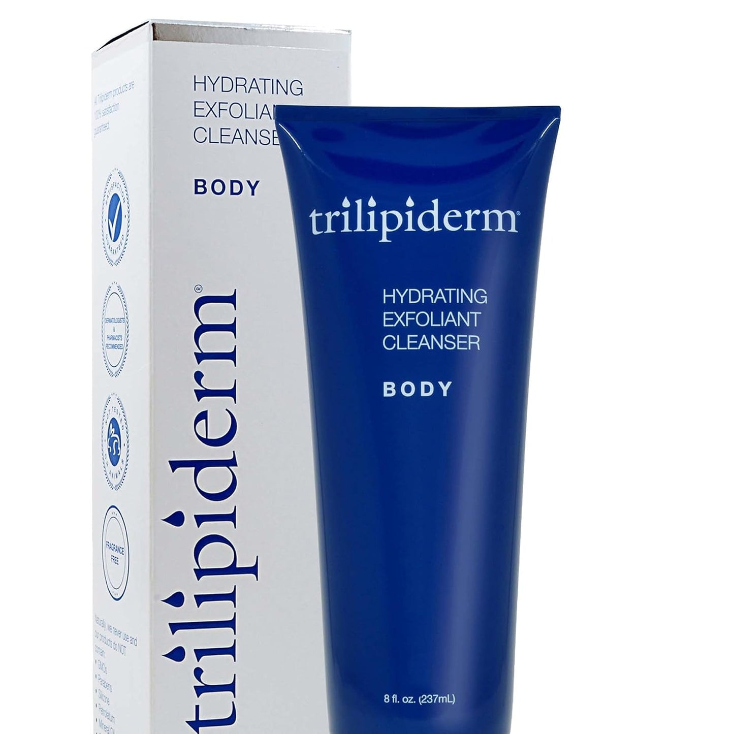 Trilipiderm Hydrating Exfoliant Cleanser – 3-in-1 Body Wash, Scrub, and Hydrator, 8 Ounce Tube