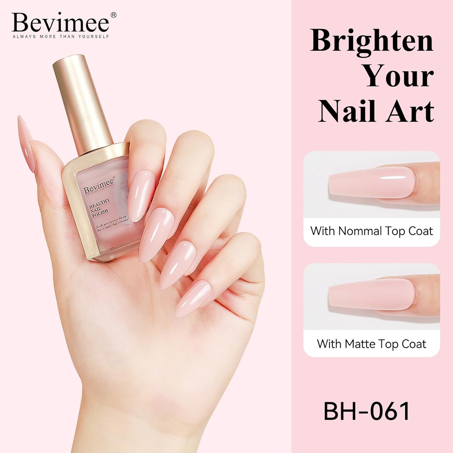 Nail Polish Nude Pink Quick Dry Sheer Color Nail Lacquer Non Gel Long Lasting Regular Fast Dry Fingernail Polish DIY Salon Gift For Women 12ML