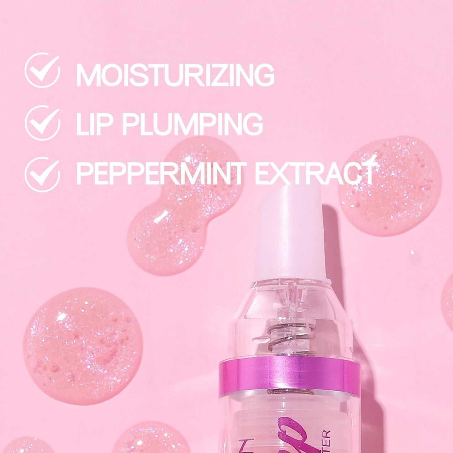 Erinde 3 Colors Lip Plumping Booster, Spicy Lip Plumper Gloss Lip Plumping Oil, Ultra-Hydrating & Nourishing Plump Lip Plumper, Glossy Finish Fuller Natural Lip Gloss for Women Girls