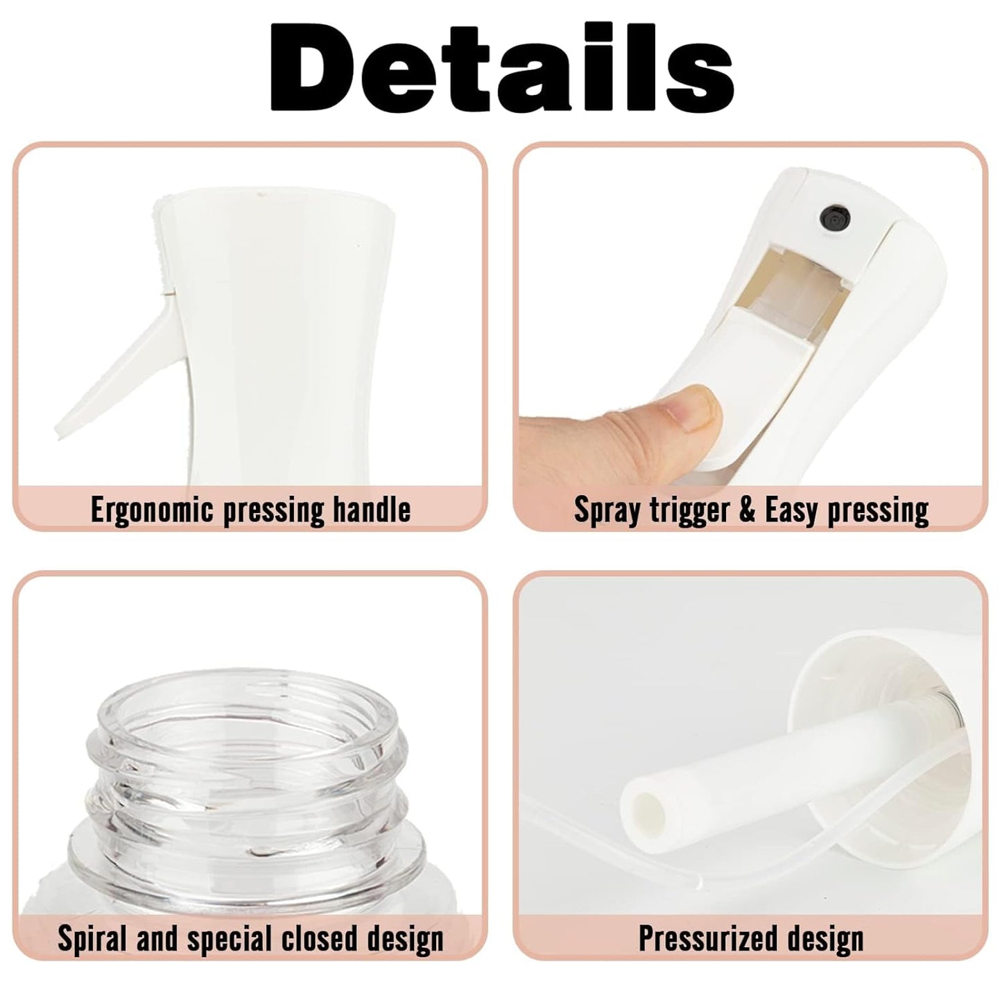 Spray Bottle for Hair (6.8OZ /200ML) Continuous Ultra Fine Mist Sprayer for Hair, Salons, Barber, Plants, Skin Care, Cleaning 1 Pack MATTE PINK