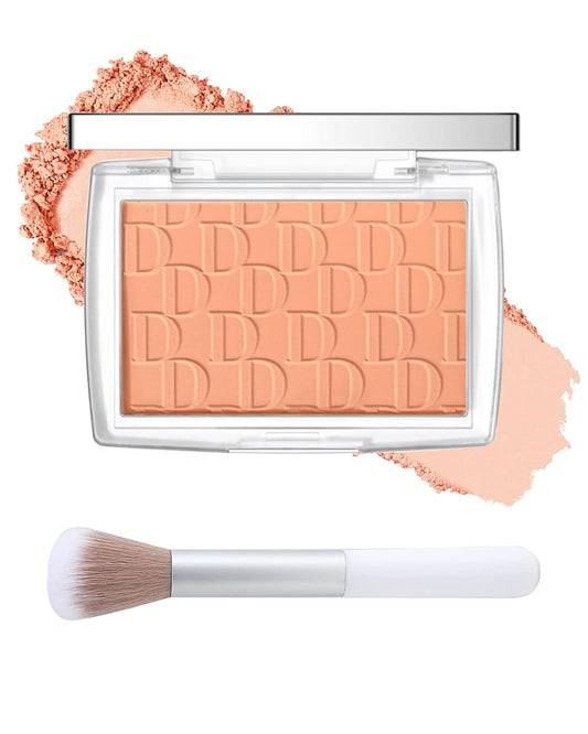 Powder Blush Palette, Matte Powder Makeup Blush for Cheeks, Natural Glow Face Blush Contour Palette, Lightweight, Smooth, High Impact Buildable Color, Long-lasting All-Day Face Enhancing -#Coral
