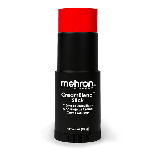 Mehron Makeup CreamBlend Stick | Face Paint, Body Paint, & Foundation Cream Makeup | Body Paint Stick .75 oz (21 g) (Really Bright Red)