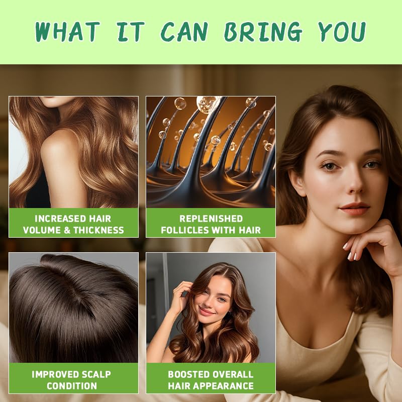 Hair Regrowth System – Advanced Hair Growth Treatment for Men & Women with Ginseng, Eclipta Prostrata, Peppermint & Ginger Root – Thickening Serum for Thicker, Fuller Hair – Natural Hair Loss Solution