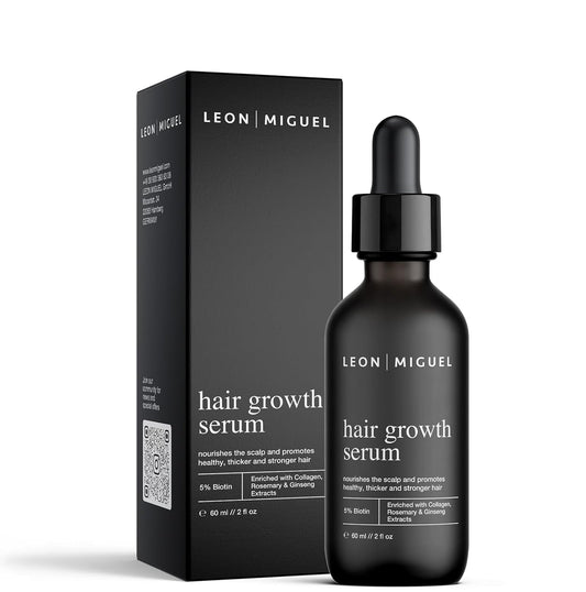 Hair Growth Serum, 60ml - Unisex Hair Serum for Hair Growth with 5% Biotin, Ginseng & Rosemary Extracts, Scalp Serum for Hair Growth, Vegan, Paraben-Free, Daily Use, All Hair Types