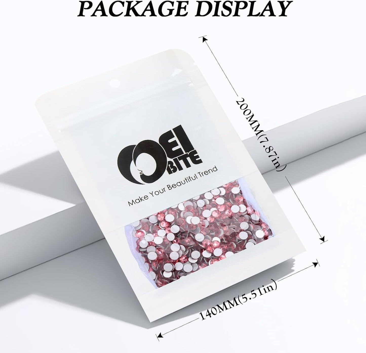 Rose Flatback Rhinestones, Glass Rhinestones for Nail Art and Craft, Glue Fix, Loose Crystal Gemstones(Rose, SS16, 2880pcs, 3.8-4.0mm)