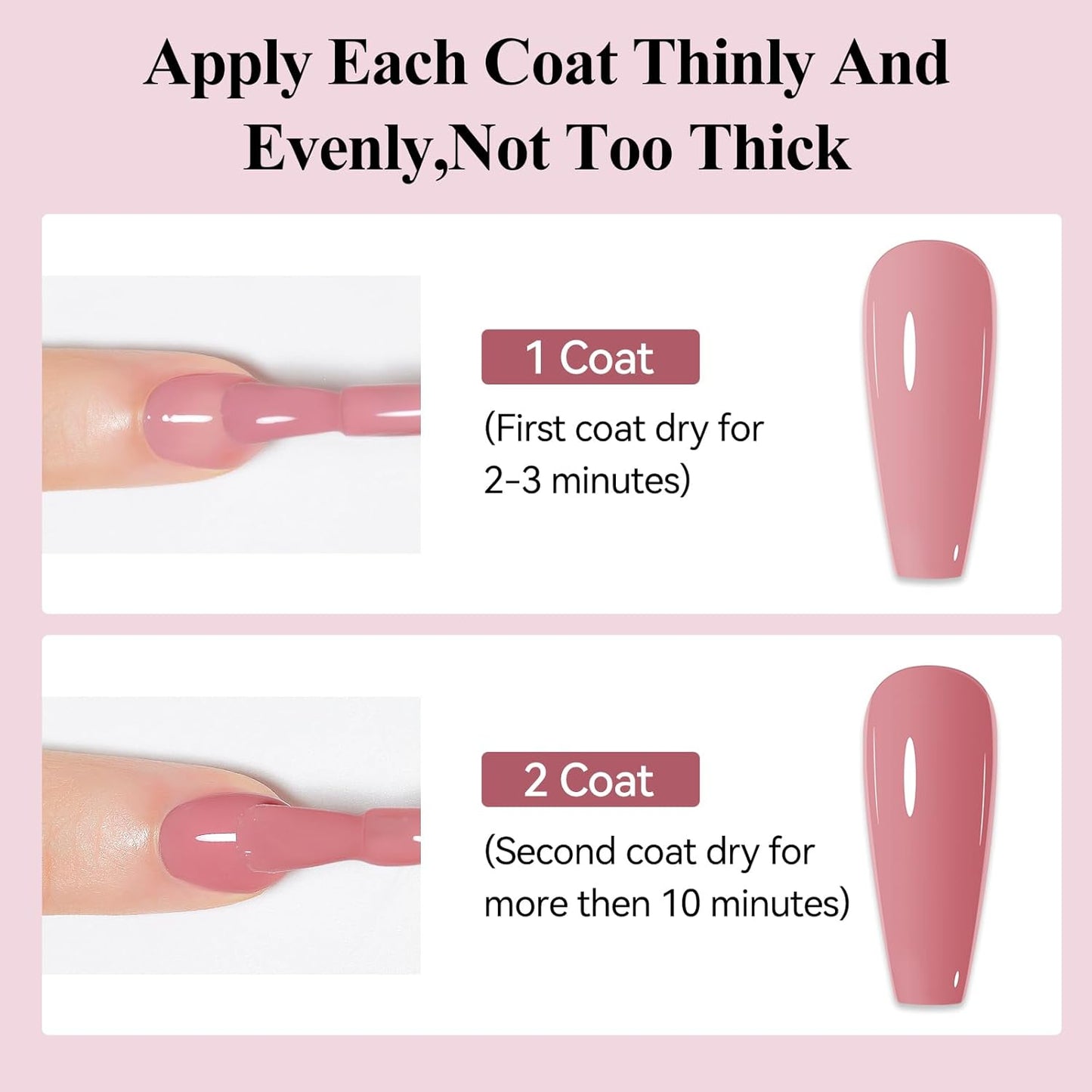 Nail Polish Quick Dry Pink Nail Lacquer Sheer Color, Regular Fast Drying Fingernail Polish Bulk Non Gel Long-Lasting DIY Salon Gift For Women