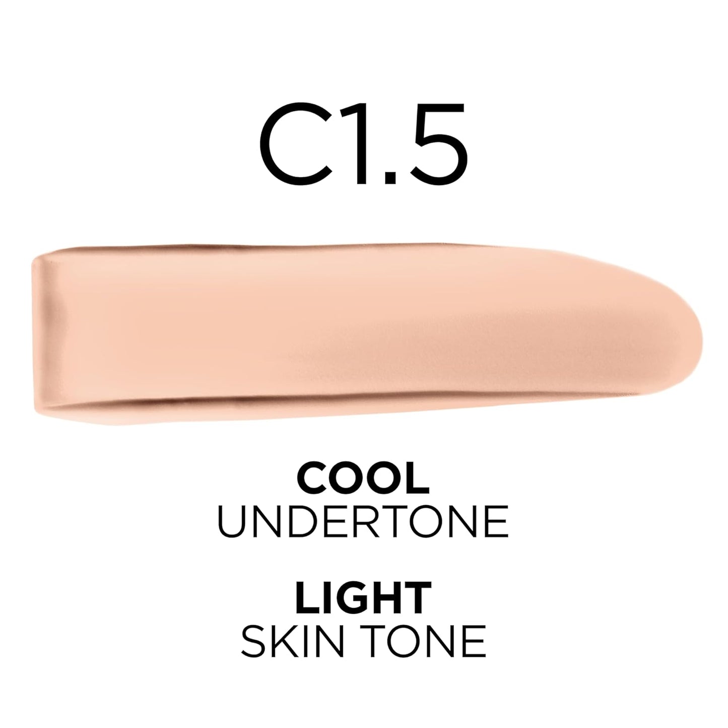 L'Oreal Paris True Match Super-Blendable Foundation, Medium Coverage Liquid Foundation Makeup, C1.5, Light, 1 Fl Oz