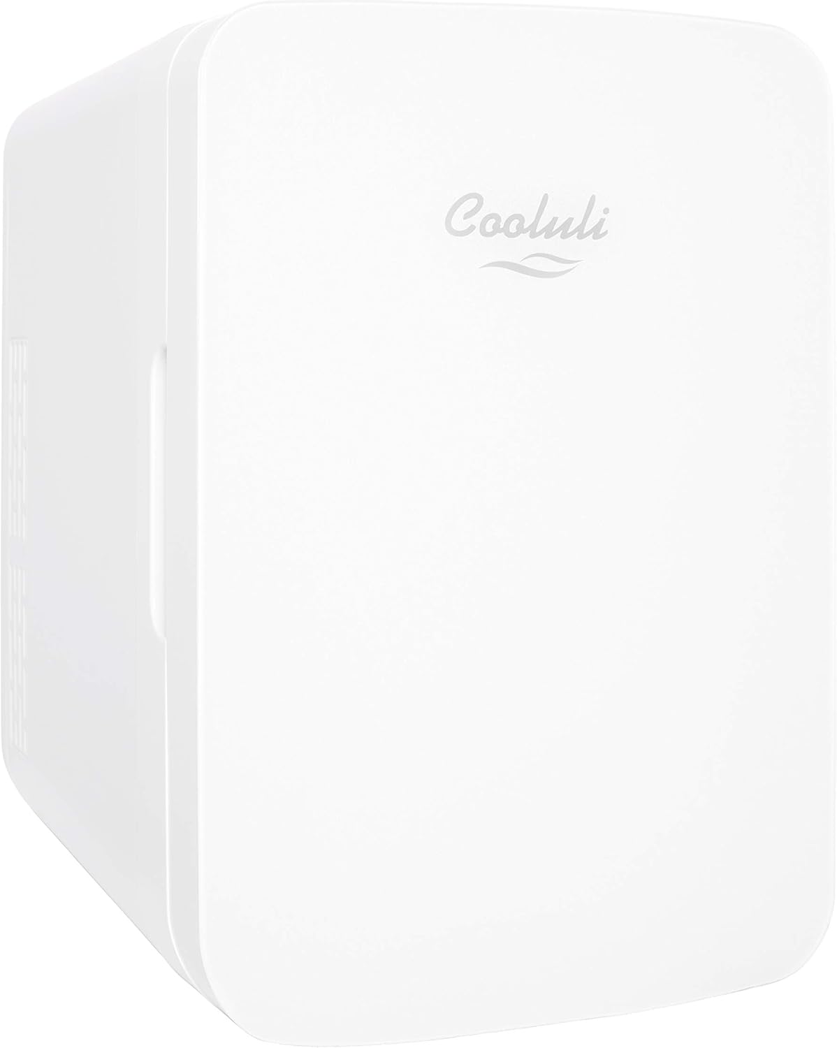 Cooluli 10L Mini Fridge for Bedroom - Car, Office Desk & College Dorm Room 12v Portable Cooler Warmer Food, Drinks, Skincare, Beauty Makeup AC/DC Small Refrigerator with Glass Front, 110 Volts, White