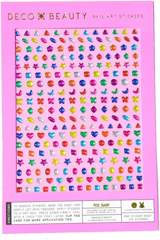 90s Baby Nail Stickers - Lightweight & Easy-to-Apply Nail Art with Cute & Trendy Designs - Durable & Long-Lasting Nail Stickers for Women, Ideal for DIY Manicures