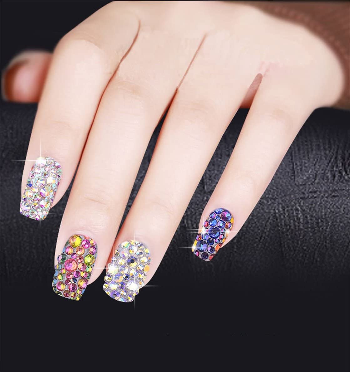 1500 Pieces SS16 4mm Flatback Rhinestones AB Clear Round Gems Crystals for Nail Art DIY Crafts Clothes Shoes Bags （Transparent Champagne AB）