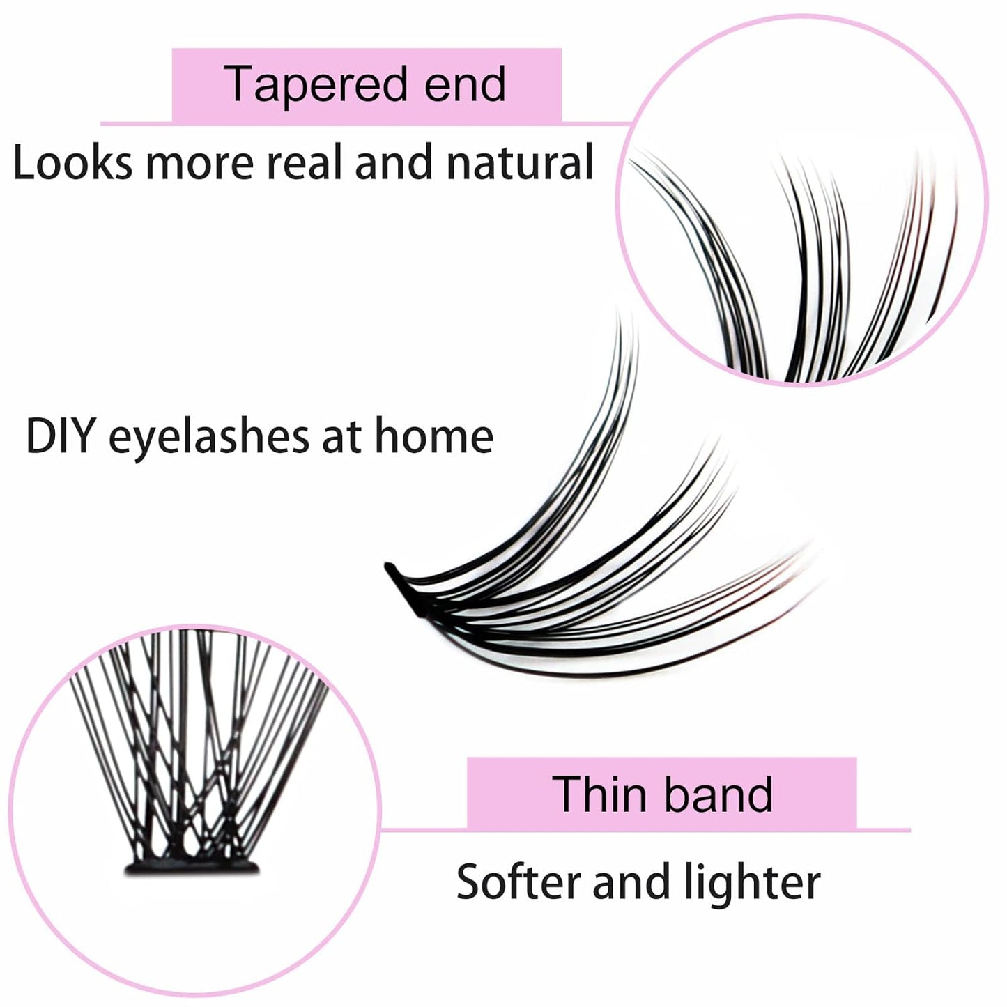 Lash Clusters LAUBESS Individual Lashes Waterproof Eyelash Clusters Mixed Tray Cluster Eyelash Extensions Soft Cluster Lashes for Beginners(30D-D-13)