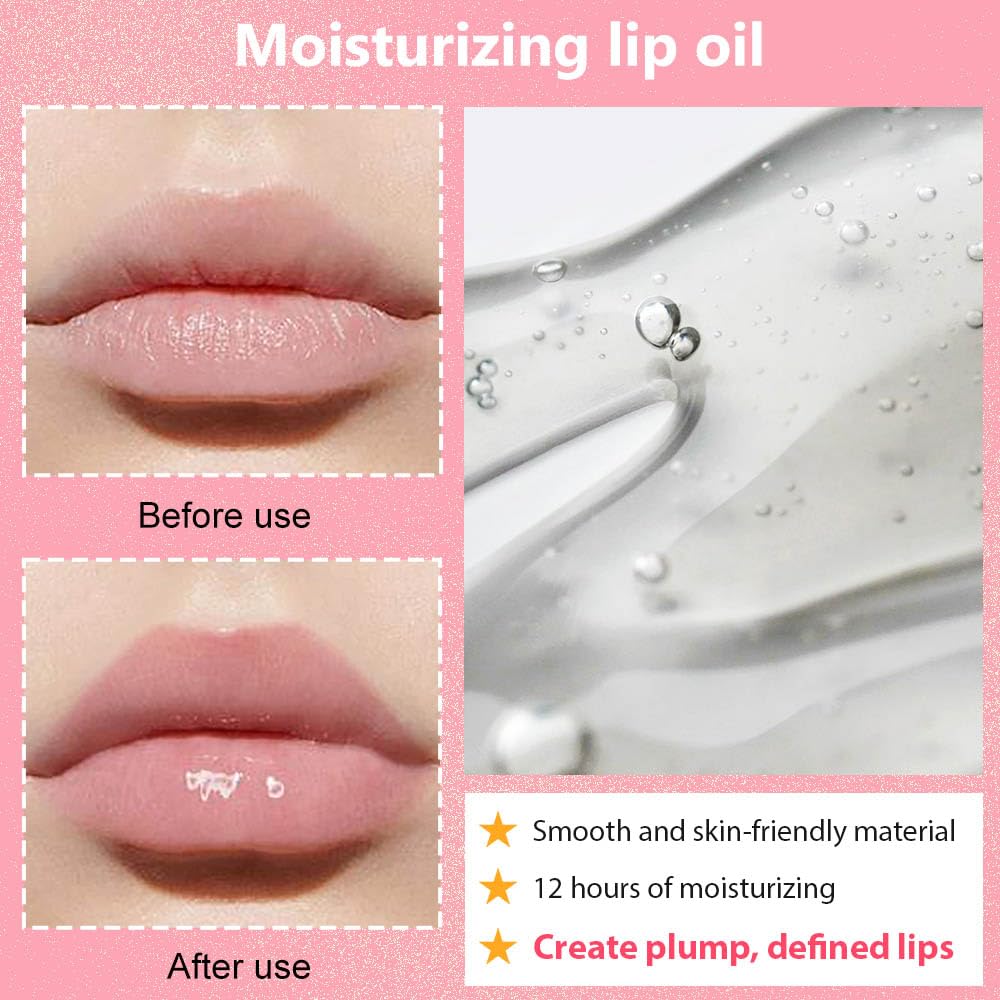Hydrating Lip Gloss Oil - Nourishing Tinted Lip Oil for High-Shine Finish, Long-Lasting, Non-Sticky, Cruelty-Free Lip Plumper, Perfect with Lipstick & Peel-Off Lip Gloss