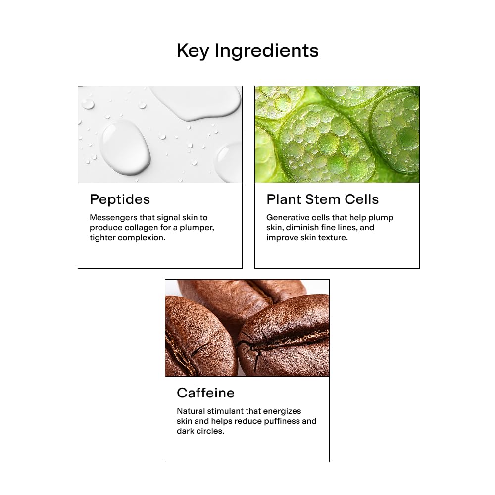 CLEARSTEM - BRIGHTEYES - Eye Gel - Nourishing Eye Cream - Lip Renewal - Cooling Gel - Stem Cells Blend - Peptides, Collagen, Aloe Vera - Gluten Free - Beauty, Self Care, Skin Care - 0.6 fl oz