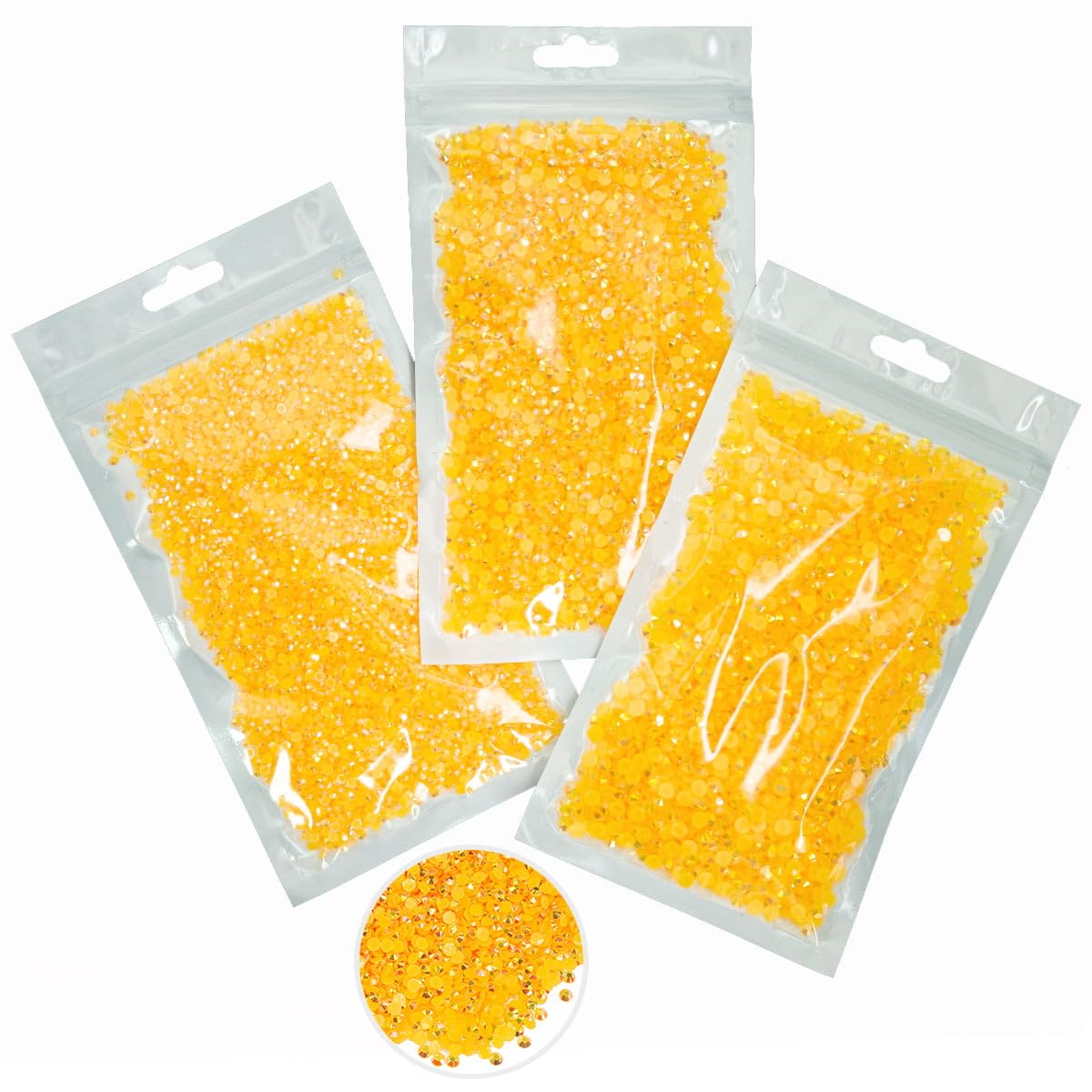 16000PCS Orange Yellow AB Resin Rhinestones for Crafting 3mm 4mm 5mm Dark Yellow Flatback Jelly Stones Bulk SS10 SS16 SS20 Diamonds Gems for Nails Face Eyes Makeup Tumblers Bottles DIY Crafts Clothes