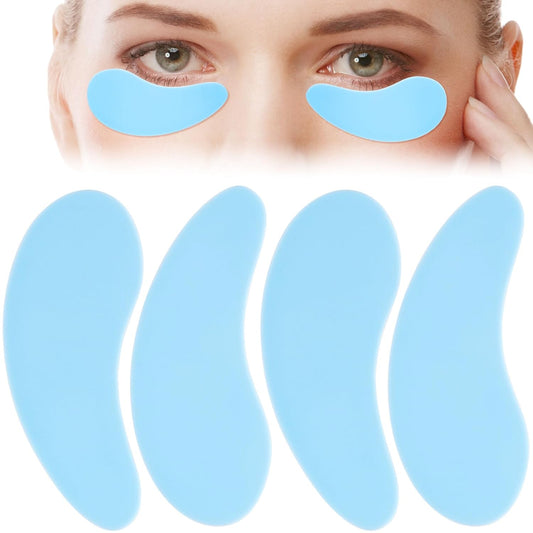 Under Eye Patches 2 Pairs, Silicone Reusable Eye Patches, Under Eye Mask for Skin Care Effect to Reduce Wrinkles and Fine Lines (Blue)