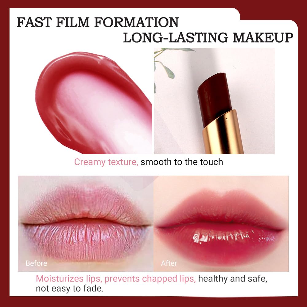 Kaely 2Pcs Hydrating Honey Lipstick Tinted Lip Balm, Black Red Cherry Color Changing PH Lipstick Makeup, Korean Magic Lip Stain Long Lasting Waterproof, labiales magicos 24 horas originales