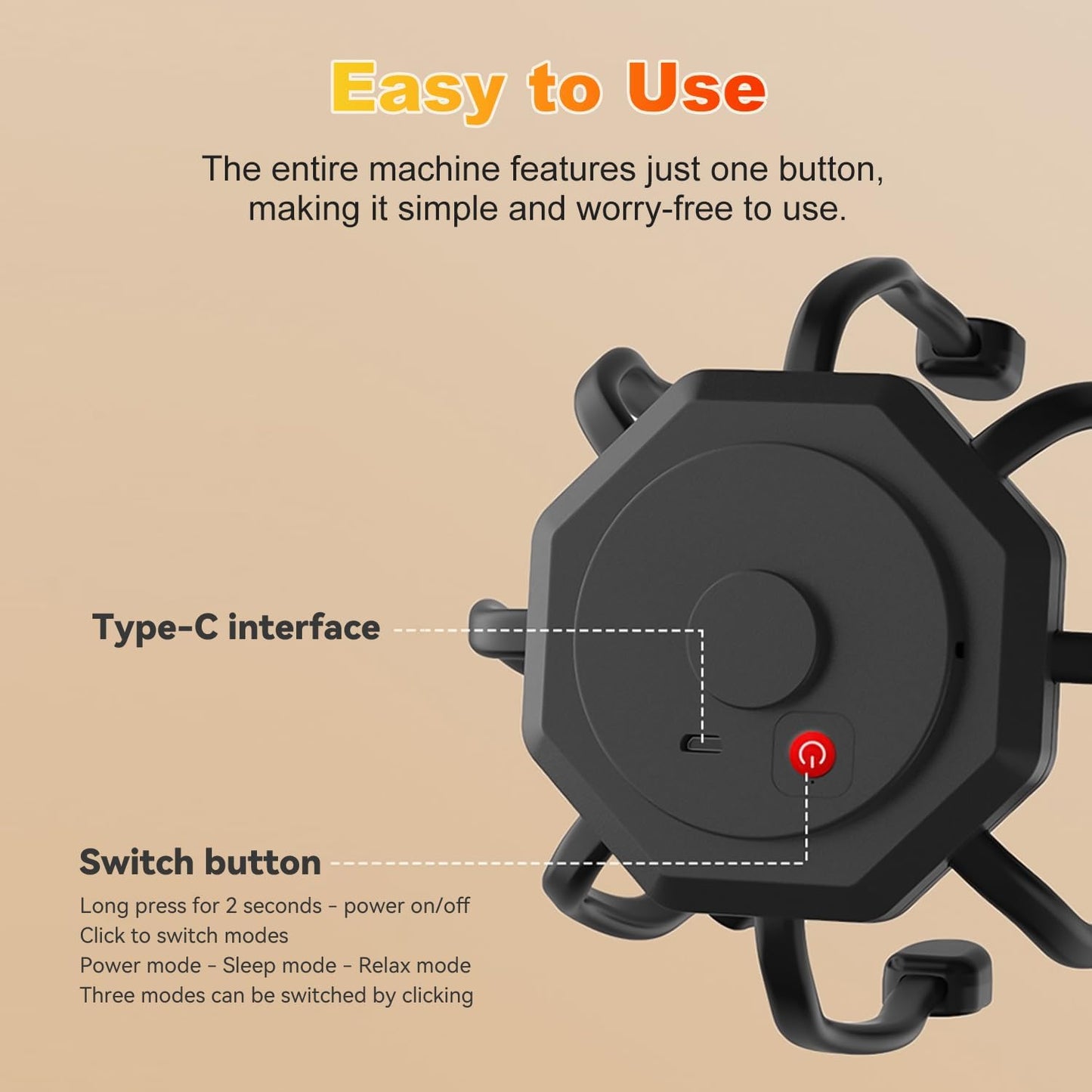 Electric Scalp Massager, Head Massager Scalp Stress Relax, Kneading Hair Massage with 3 Modes, 360 Degree Hair Massager, Cordless Portable Head Scratcher for Stress Relax