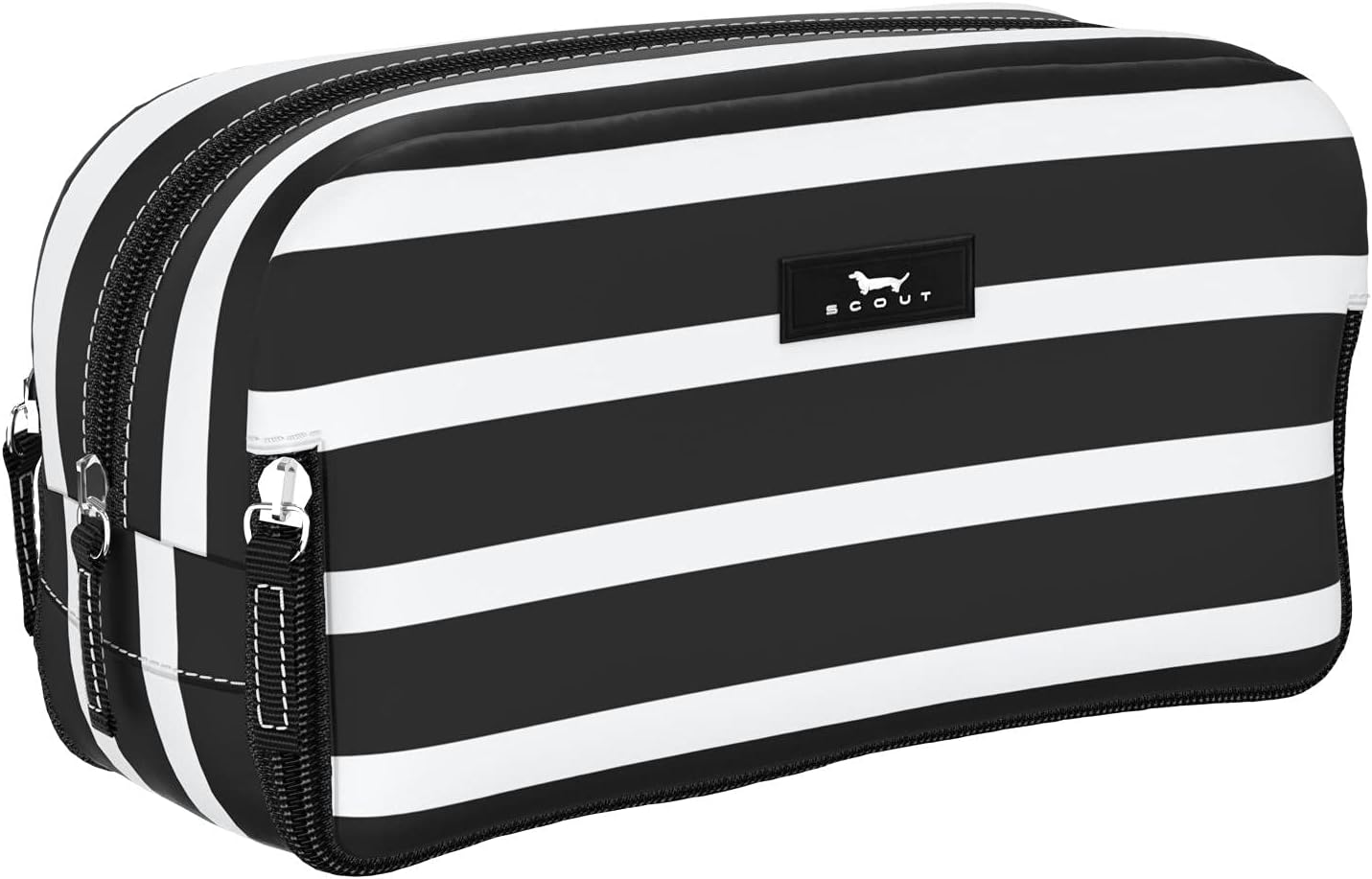SCOUT 3-Way Toiletry Bag - Travel Makeup Pouch for Women with Three Zipper Compartments - Stands Upright, Wipes Clean