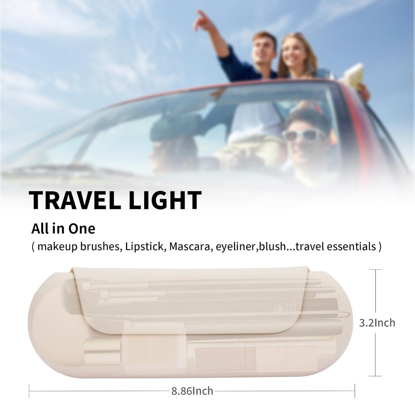 Silicone Makeup Brush Holder Travel Cosmetic Bag：Soft Portable Cosmetic Face Brushes Holder with Upgrade Anti-Fall Out Magnetic Closure, Large Travel Makeup Brush Case - Starlight